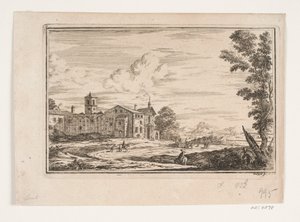 Villa med dobbelttrappe set fra haven