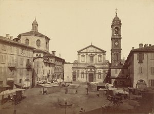 Udsigt over Milano: Piazzo Santo Stefano af C.D. Wagner