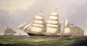 Barken "Udaunted" ud for Ailsa Craig, med handelsskibe udenfor af C.H. Fyfe