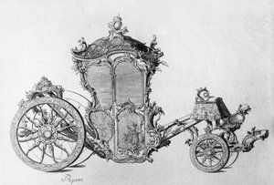 Design til rokokovogn, gravering af J.B. and Brown J. Rowbotham