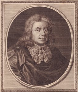 Portræt af den engelske læge Thomas Sydenham (1624-1689), kobberstik af John Goldar (1729-1795) fra maleri af P Lely af J.B. and Brown J. Rowbotham