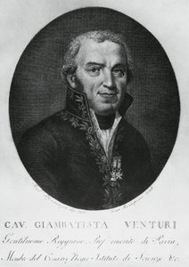 Portræt af Giovanni Battista Venturi (1746-1822), italiensk fysiker, diplomat, videnskabshistoriker og opdager af Venturi-effekten, gravering