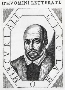 Portræt af Girolamo Mercuriale (1530-1606), italiensk læge og filosof, blæktegning af J.B. and Brown J. Rowbotham