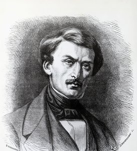 Portræt af Paul-Emile Botta (1802-1870), italienskfødt fransk arkæolog, gravering Frankrig af J.B. and Brown J. Rowbotham