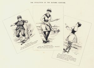 Udviklingen af badedragten (litho) af C.J. Taylor