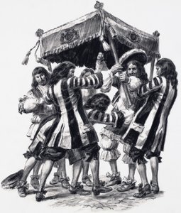Kroning af Charles II (gouache på papir) af C.L. Doughty
