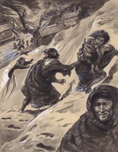 Glencoe Massacre (gouache på papir) af C.L. Doughty