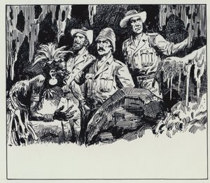 Illustration til King Solomons Mines (gouache på papir) af C.L. Doughty