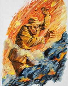 Ind i den brændende ovn (gouache på papir) af C.L. Doughty