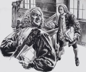 Johann Sebastian Bach (gouache på papir) af C.L. Doughty