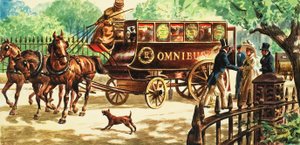 Londons første hestetrukne busser af C.L. Doughty