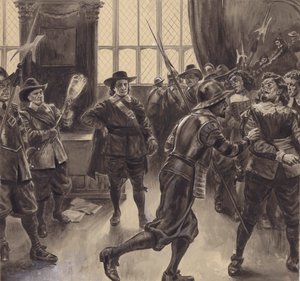 Oliver Cromwell udviser de resterende medlemmer af Underhuset af C.L. Doughty