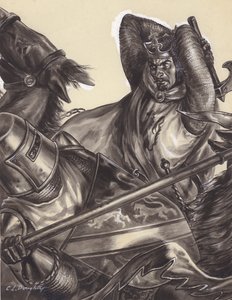 Robert Bruce på vej til at dræbe Sir Henry de Bohun () (gouache på papir)