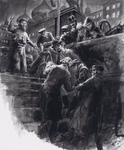 Tjajkovskijs selvmordsforsøg (gouache på papir) af C.L. Doughty