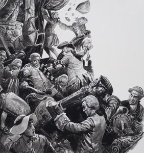 The Hoax på New Theatre, Haymarket (gouache på papir) af C.L. Doughty