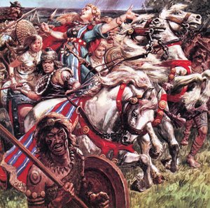 Den oprørske dronning. Boadicea rejste en hær mod de romerske angribere og plyndrede Colchester og London og dræbte tusinder, før oprøret blev slået ned. af C.L. Doughty