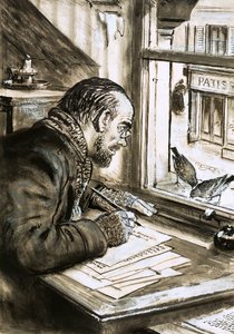 Ordets kriger, Emile Zola (gouache på papir) af C.L. Doughty