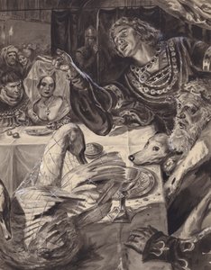 Den unge prins af Wales sværger at kæmpe mod skotterne (gouache på papir) af C.L. Doughty