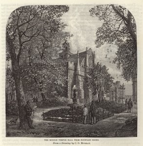 Middle Temple Hall fra Fountain Court af C.O. Murray