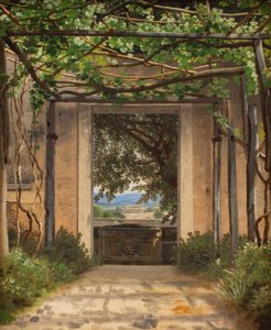 En pergola, Italien af Christoffer Wilhelm Eckersberg