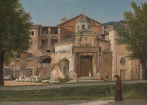 Et afsnit af Via Sacra, Rom Kirken af de hellige Cosmas og Damian, ca. 1814-15. af Christoffer Wilhelm Eckersberg