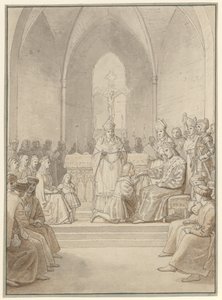 Elefantordenens indstiftelse. af Christoffer Wilhelm Eckersberg