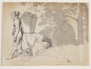 En bondekvinde hviler sig af Christoffer Wilhelm Eckersberg