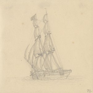 En brig af Christoffer Wilhelm Eckersberg