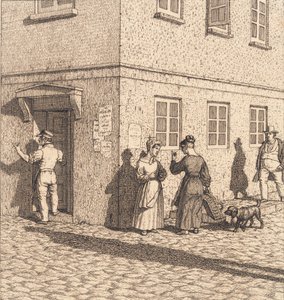 Et gadehjørne. Illustration til "Linearperspectiven", Tavle VII af Christoffer Wilhelm Eckersberg