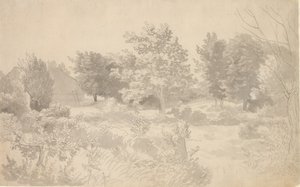 Et indelukke med træer af Christoffer Wilhelm Eckersberg