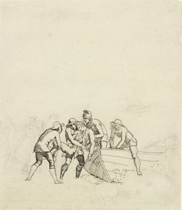 Fiskerne fra Hornbæk - studie til hovedgruppen af Christoffer Wilhelm Eckersberg