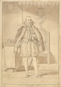 Frederik II i kroningsdragt. af Christoffer Wilhelm Eckersberg