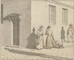 Lineært perspektiv som anvendt i maleri - Plade VII, 1 - A Street Corner Encounter af Christoffer Wilhelm Eckersberg