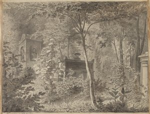 Molières grav i Jardin Elysée des Petits Augustins, Paris 10. juni (1811) af Christoffer Wilhelm Eckersberg