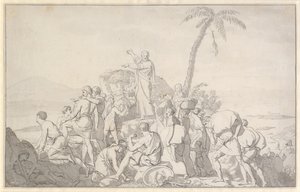 Moses deler vandene og Faraos hær er opslugt af Christoffer Wilhelm Eckersberg