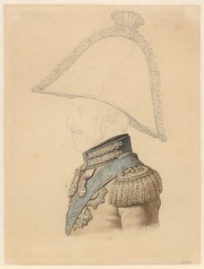 Portræt af Frederik VI i profil mod venstre af Christoffer Wilhelm Eckersberg