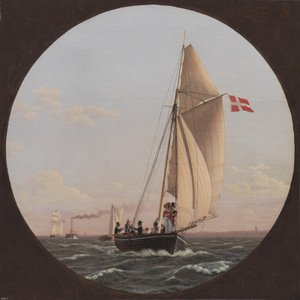 Sejler fra København til Charlottenlund af Christoffer Wilhelm Eckersberg