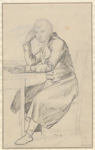 Siddende mand ved et bord af Christoffer Wilhelm Eckersberg