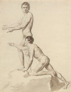 To israelitter på en klippeblok af Christoffer Wilhelm Eckersberg