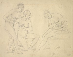 Udkast til billedet af Cekrops døtre. af Christoffer Wilhelm Eckersberg