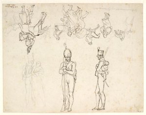 Udkast til en række figurer i en skildring af Købehavns bombardement af Christoffer Wilhelm Eckersberg