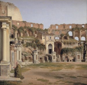 Udsigt over Colosseums indre af Christoffer Wilhelm Eckersberg