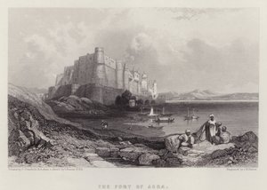 Fortet i Agra (farve litho) af C. (after) Stanfield
