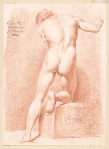 Stående nøgen mand, set bagfra (1. præmie 1802) af C. Courier