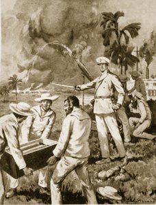 Raketafdelingen ved Atbara (litho) af C. Dudley Tennant