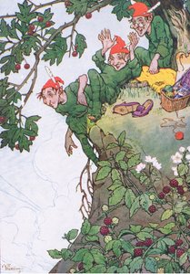 Et eventyr på klippetoppen, fra My Magazine, pub.1922 (farve litho) af C. E. B. Bernard