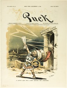Lidt Ajax for en cent, der trodser lynet, fra Puck af C. Jay Taylor