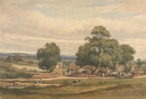 Emery Down nær Lyndhurst, New Forest, Hants (akvarel og grafit på papir)