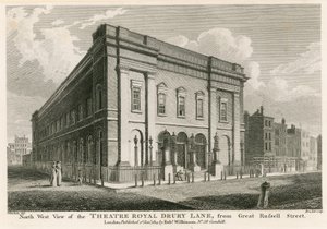 Vestudsigt over Theatre Royal, Drury Lane, London, fra Great Russell Street