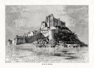 Mont-Saint-Michel, Normandiet, Frankrig, 1879